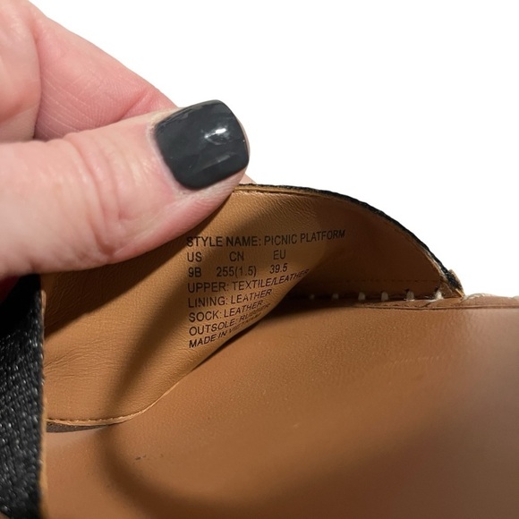 Kate Spade Picnic Platform Sandal Size 9 Ankle Strap Leather - Picture 12 of 12